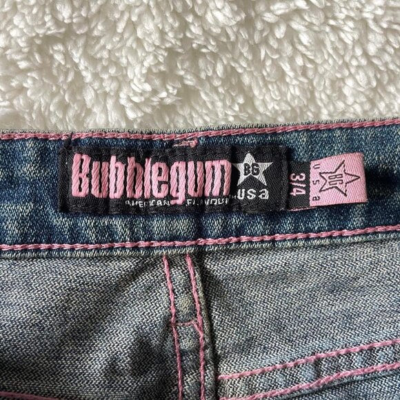 Vintage Bubblegum Distressed Low Rise Flare Jeans - Picture 2 of 8